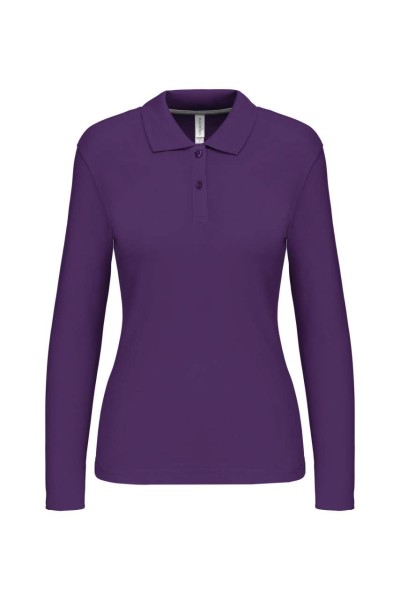 LADIES' LONG-SLEEVED POLO SHIRT Lila 