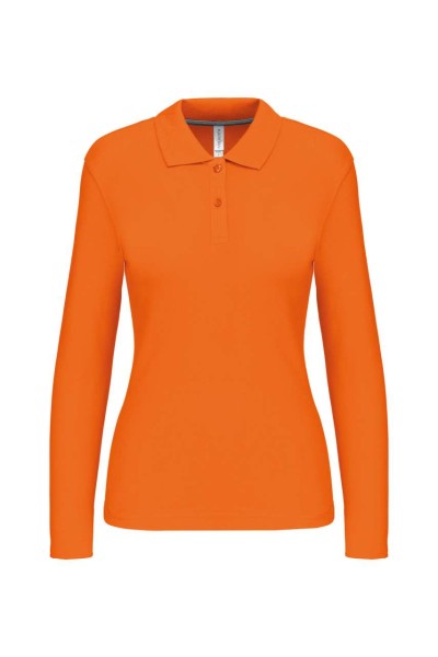 LADIES' LONG-SLEEVED POLO SHIRT Narancssárga 