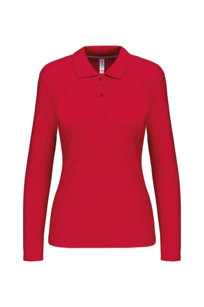 LADIES' LONG-SLEEVED POLO SHIRT Piros 