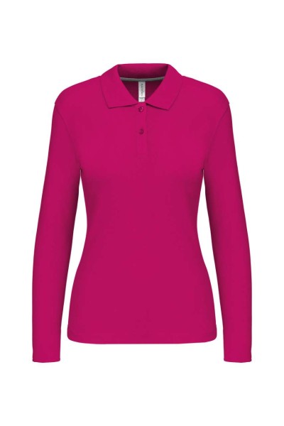 LADIES' LONG-SLEEVED POLO SHIRT Rózsaszín 