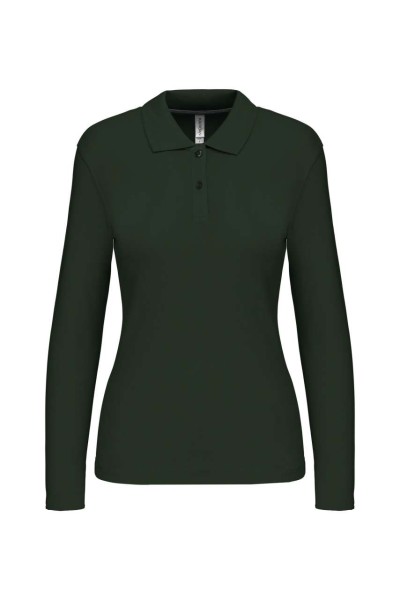 LADIES' LONG-SLEEVED POLO SHIRT Zöld 