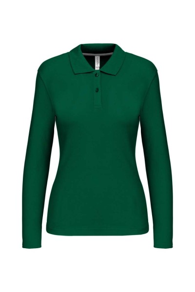 LADIES' LONG-SLEEVED POLO SHIRT Zöld 