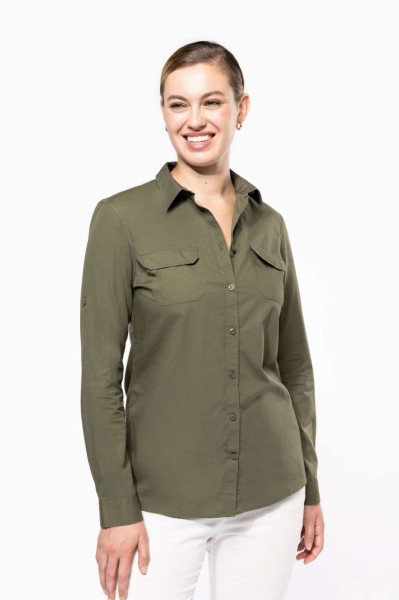 LADIES' LONG-SLEEVED SAFARI SHIRT Barna 
