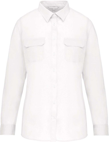 LADIES' LONG-SLEEVED SAFARI SHIRT Fehér 