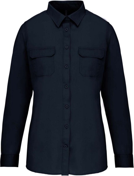LADIES' LONG-SLEEVED SAFARI SHIRT Kék 