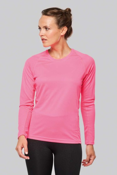 LADIES' LONG-SLEEVED SPORTS T-SHIRT Rózsaszín 