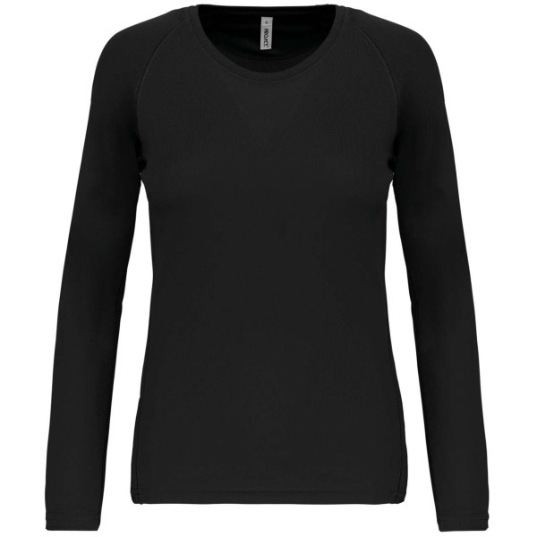 LADIES' LONG-SLEEVED SPORTS T-SHIRT Fekete 