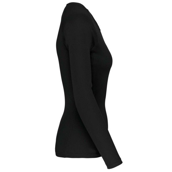 LADIES' LONG-SLEEVED SPORTS T-SHIRT Fekete 