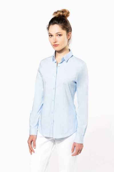 LADIES' LONG-SLEEVED STRETCH SHIRT Fekete 