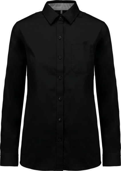 LADIES’ NEVADA LONG SLEEVE COTTON SHIRT Fekete 