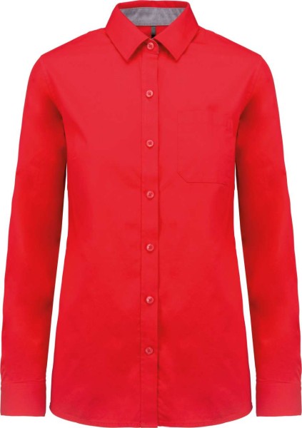 LADIES’ NEVADA LONG SLEEVE COTTON SHIRT Piros 
