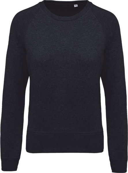 LADIES’ ORGANIC COTTON CREW NECK RAGLAN SLEEVE SWEATSHIRT Kék 