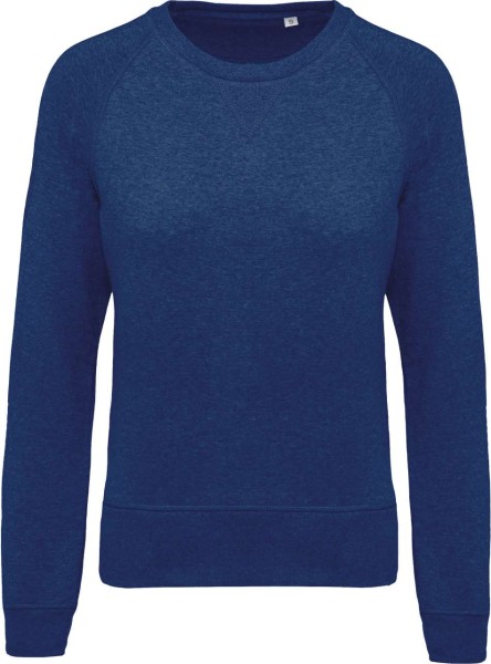 LADIES’ ORGANIC COTTON CREW NECK RAGLAN SLEEVE SWEATSHIRT Kék 