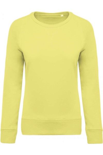 LADIES’ ORGANIC COTTON CREW NECK RAGLAN SLEEVE SWEATSHIRT Sárga 