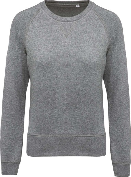 LADIES’ ORGANIC COTTON CREW NECK RAGLAN SLEEVE SWEATSHIRT Szürke 