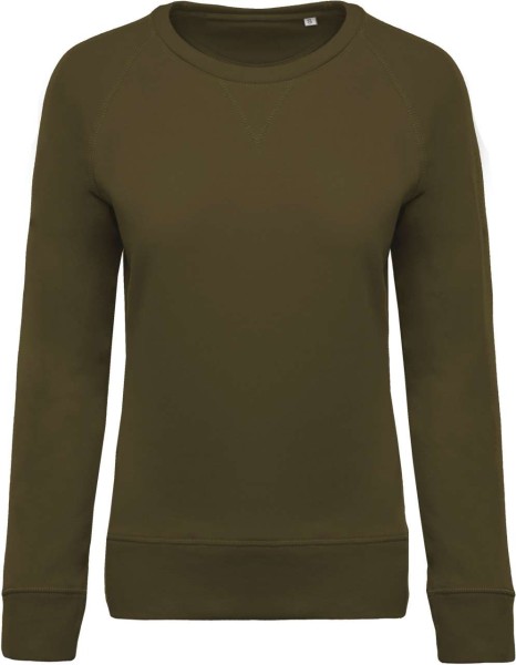 LADIES’ ORGANIC COTTON CREW NECK RAGLAN SLEEVE SWEATSHIRT Zöld 