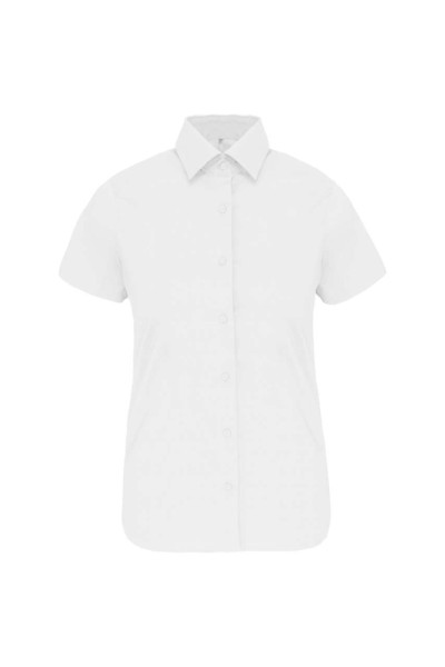 LADIES' SHORT-SLEEVED COTTON/ELASTANE SHIRT Fehér 