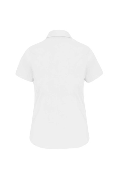 LADIES' SHORT-SLEEVED COTTON/ELASTANE SHIRT Fehér 