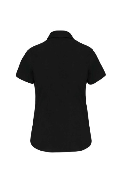 LADIES' SHORT-SLEEVED COTTON/ELASTANE SHIRT Fekete 
