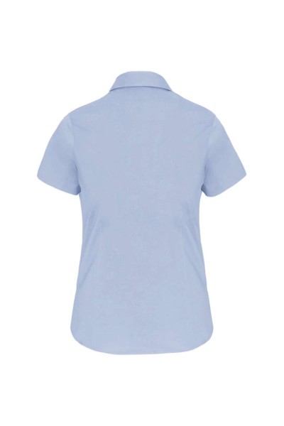LADIES' SHORT-SLEEVED COTTON/ELASTANE SHIRT Kék 