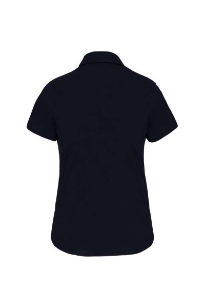 LADIES' SHORT-SLEEVED COTTON/ELASTANE SHIRT Kék 