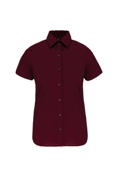 LADIES' SHORT-SLEEVED COTTON/ELASTANE SHIRT Piros 