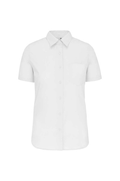 LADIES' SHORT-SLEEVED COTTON POPLIN SHIRT Fehér 