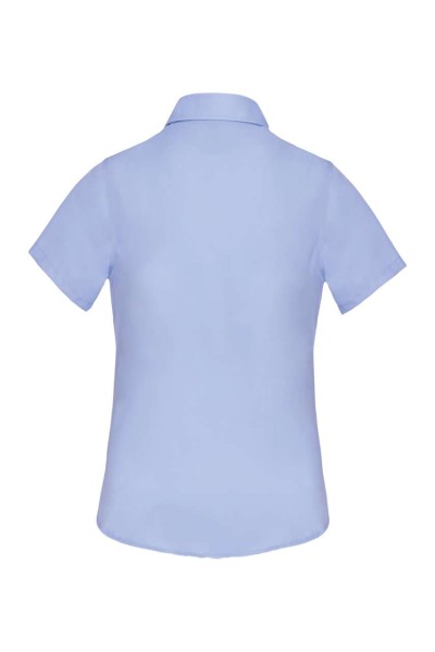 LADIES' SHORT-SLEEVED COTTON POPLIN SHIRT Kék 