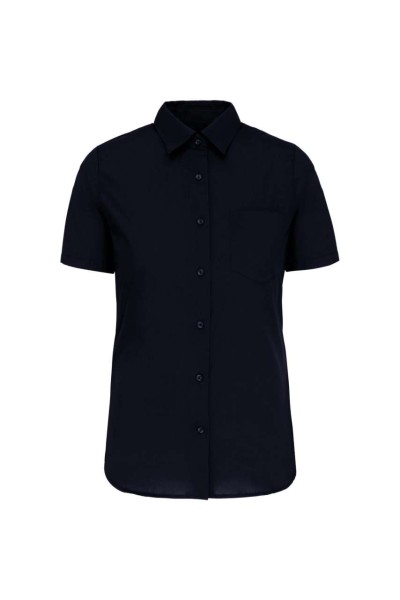 LADIES' SHORT-SLEEVED COTTON POPLIN SHIRT Kék 