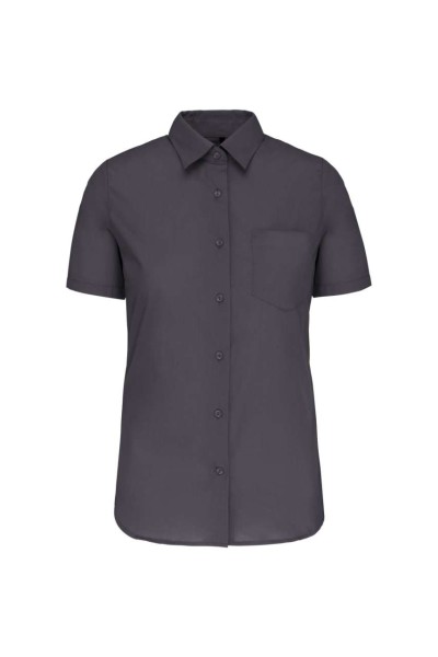 LADIES' SHORT-SLEEVED COTTON POPLIN SHIRT Szürke 