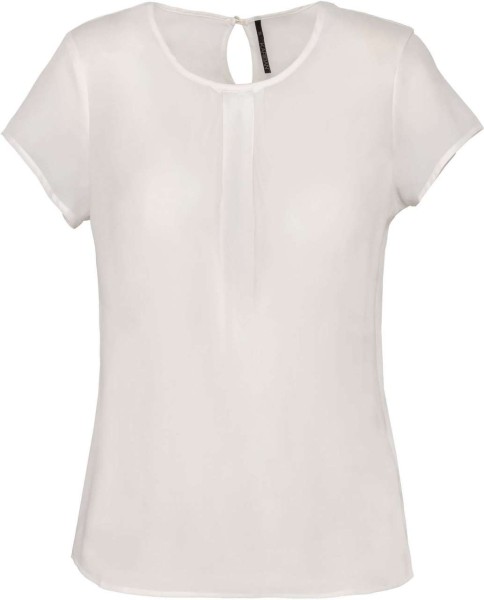 LADIES' SHORT-SLEEVED CREPE BLOUSE Barna 