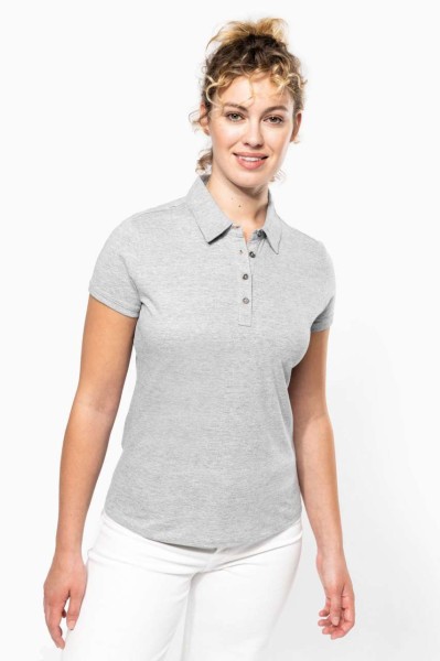 LADIES' SHORT SLEEVED JERSEY POLO SHIRT Szürke 