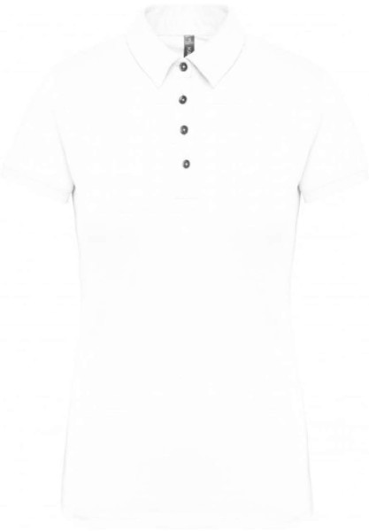 LADIES' SHORT SLEEVED JERSEY POLO SHIRT Fehér 