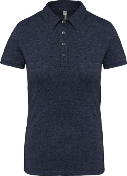 LADIES' SHORT SLEEVED JERSEY POLO SHIRT Kék 