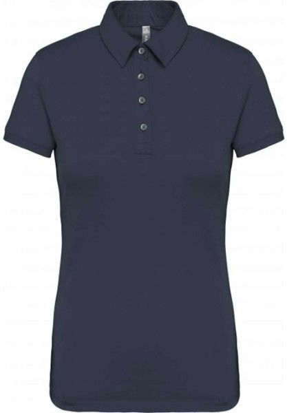 LADIES' SHORT SLEEVED JERSEY POLO SHIRT Kék 