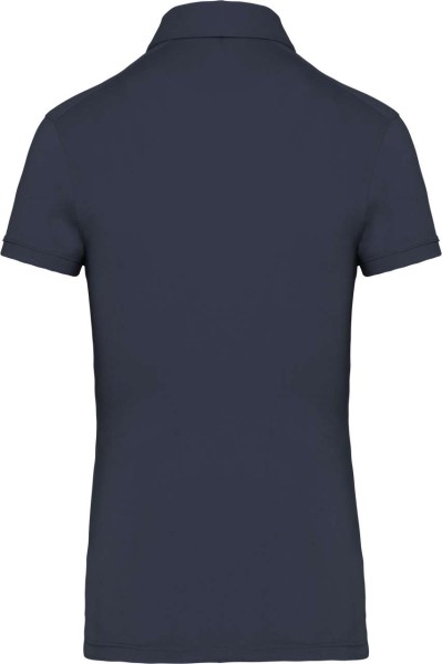 LADIES' SHORT SLEEVED JERSEY POLO SHIRT Kék 
