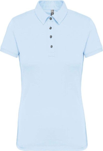 LADIES' SHORT SLEEVED JERSEY POLO SHIRT Kék 