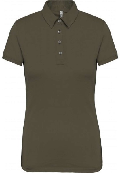 LADIES' SHORT SLEEVED JERSEY POLO SHIRT Zöld 