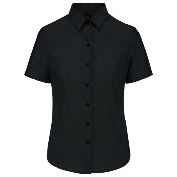 LADIES' SHORT-SLEEVED OXFORD SHIRT Fekete 