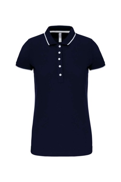 LADIES' SHORT-SLEEVED PIQUÉ KNIT POLO SHIRT Kék 
