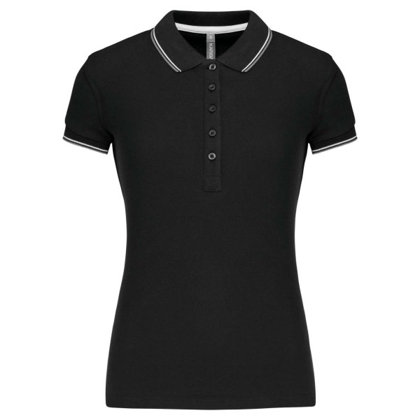 LADIES' SHORT-SLEEVED POLO SHIRT Fekete 