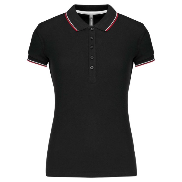 LADIES' SHORT-SLEEVED POLO SHIRT Fekete 