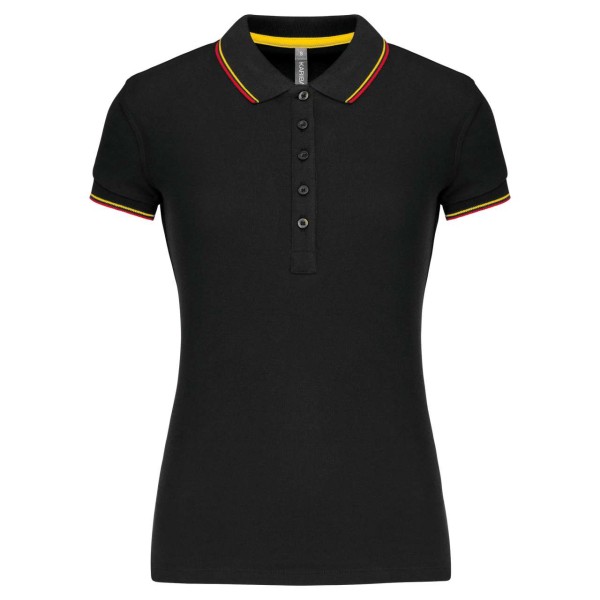 LADIES' SHORT-SLEEVED POLO SHIRT Fekete 