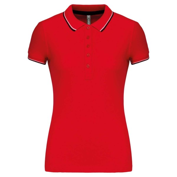 LADIES' SHORT-SLEEVED POLO SHIRT Piros 