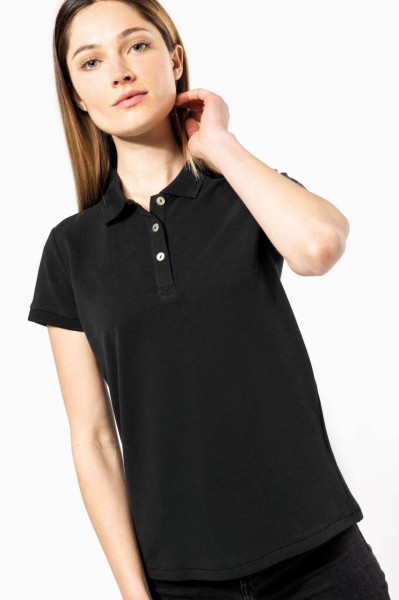 LADIES' SUPIMA® SHORT SLEEVE POLO SHIRT Fehér 