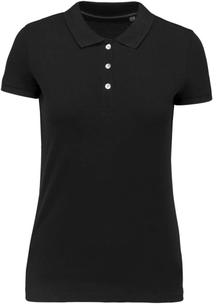 LADIES' SUPIMA® SHORT SLEEVE POLO SHIRT Fekete 