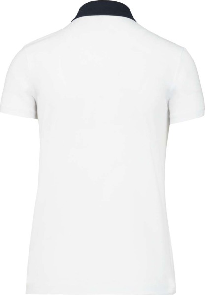 LADIES' TWO-TONE JERSEY POLO SHIRT Fehér 