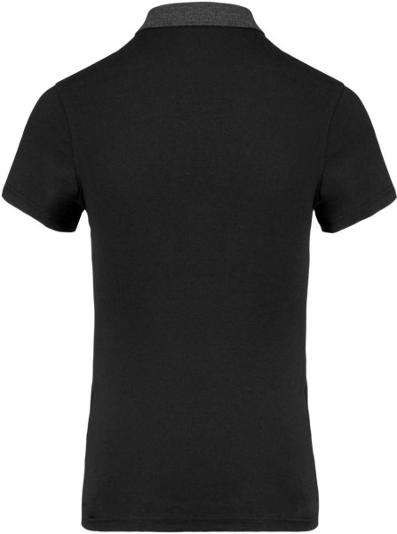 LADIES' TWO-TONE JERSEY POLO SHIRT Fekete 