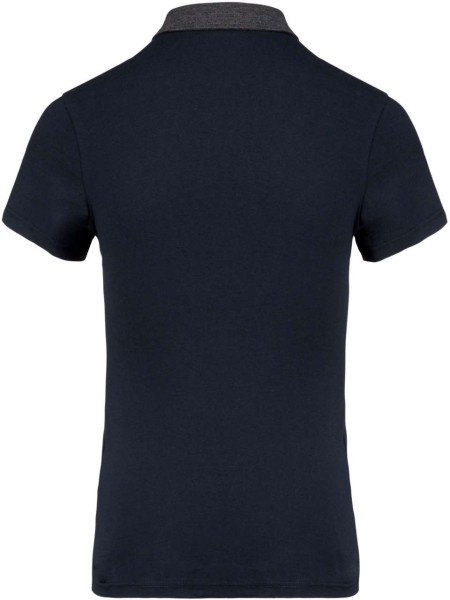 LADIES' TWO-TONE JERSEY POLO SHIRT Kék 