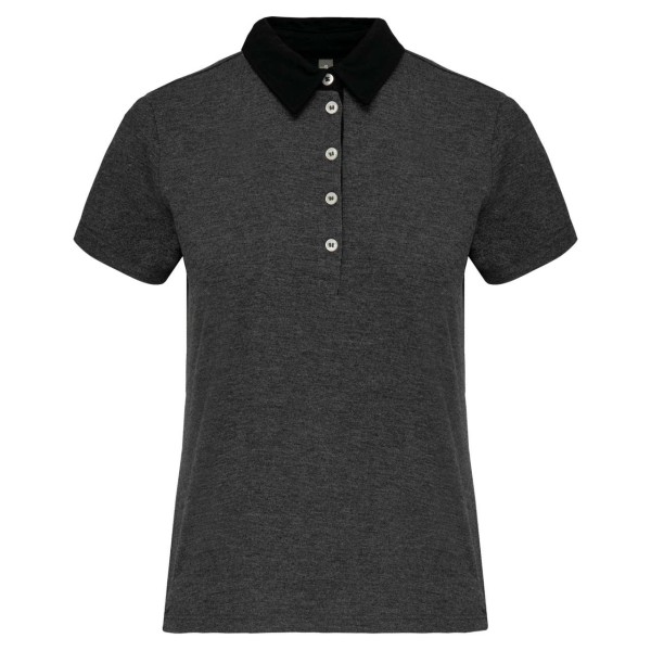 LADIES' TWO-TONE JERSEY POLO SHIRT Szürke 